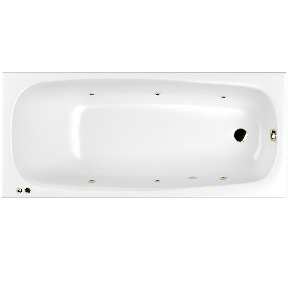 Ванна гидромассажная Whitecross Layla SOFT 0102.180080.100.SOFT.BR 180x80 см, (белый глянцевый, бронза), каркас, слив-перелив